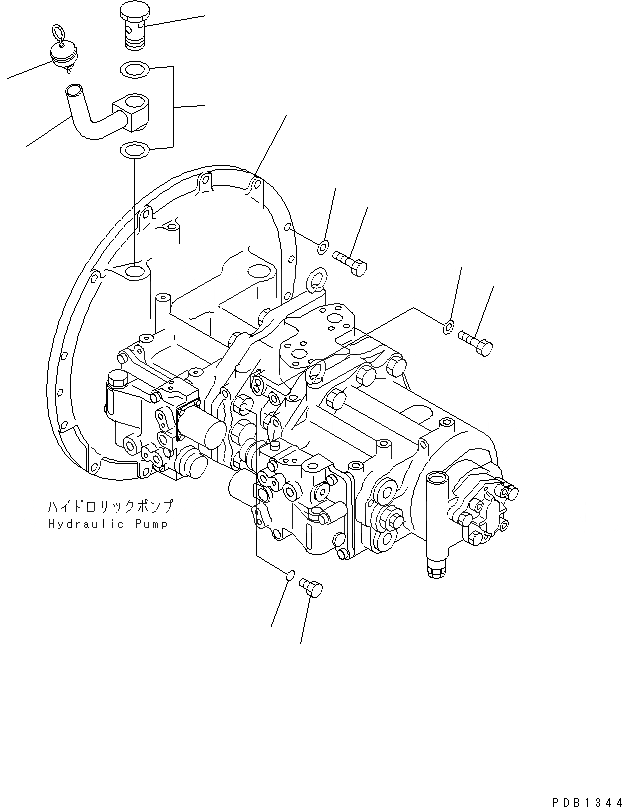 Схема запчастей Komatsu PC300-6Z - ОСНОВН. НАСОС (СОЕДИНИТЕЛЬН. ЧАСТИ)(№-7) ГИДРАВЛИКА