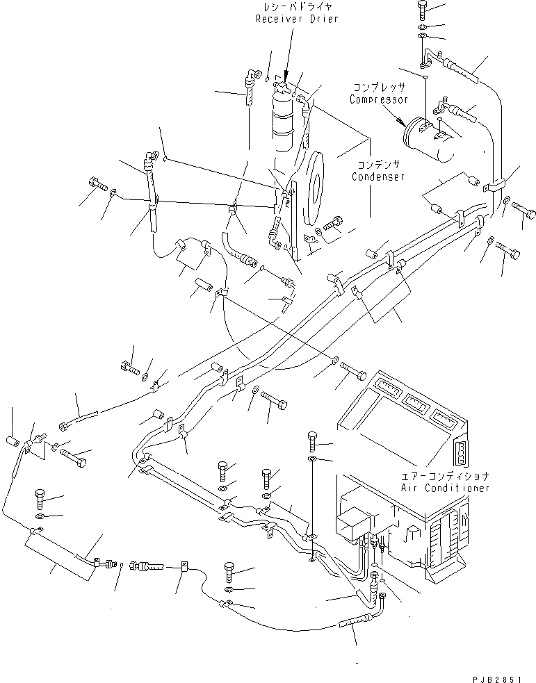 Схема запчастей Komatsu PC300-6Z - КОНДИЦ. ВОЗДУХА (ЛИНИЯ ОХЛАЖДЕНИЯS)(№9-999) КАБИНА ОПЕРАТОРА И СИСТЕМА УПРАВЛЕНИЯ