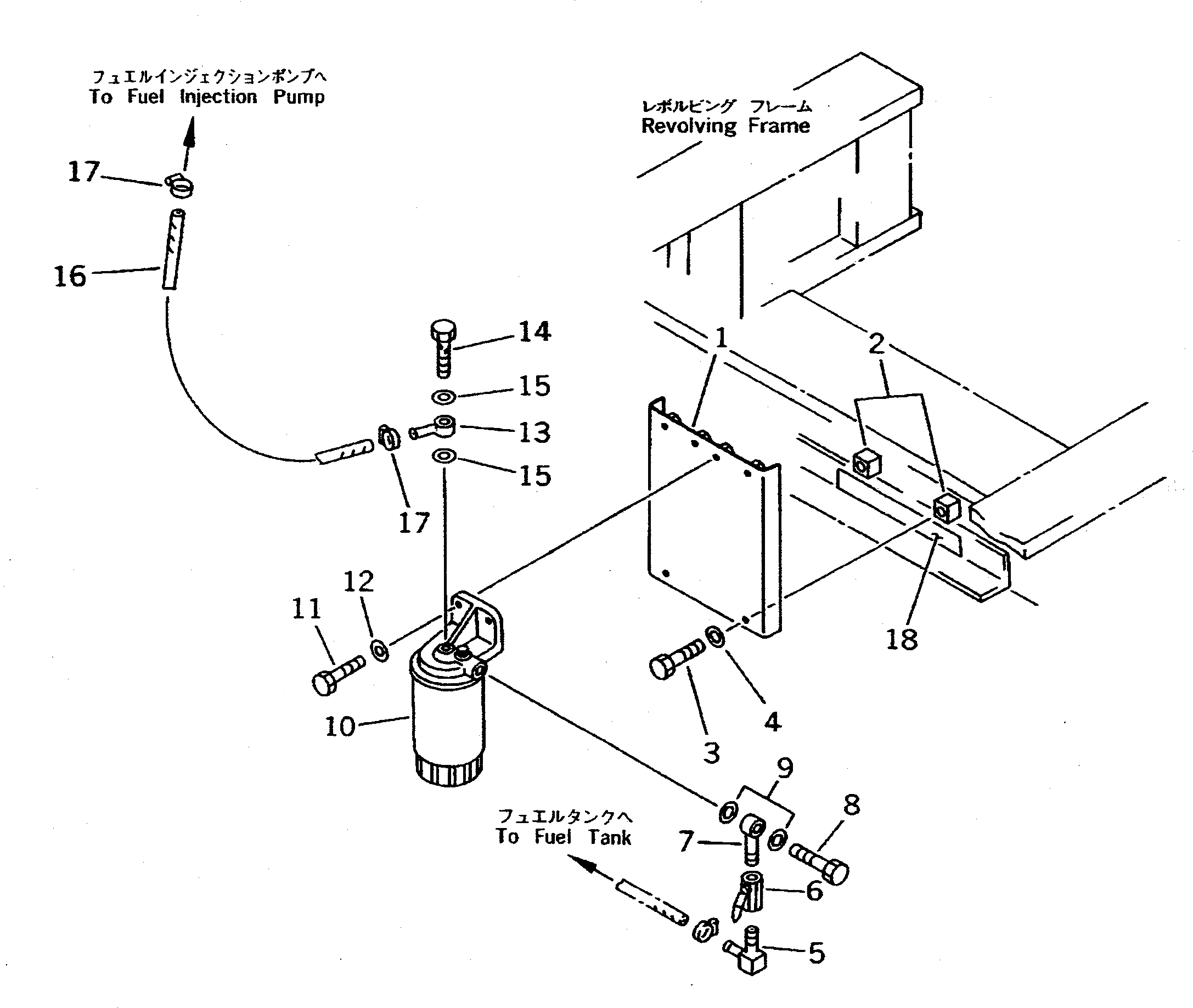 Схема запчастей Komatsu PC300-5C - ТОПЛИВН. ПРЕФИЛЬТР И ТРУБЫ(№-9) КОМПОНЕНТЫ ДВИГАТЕЛЯ И ЭЛЕКТРИКА
