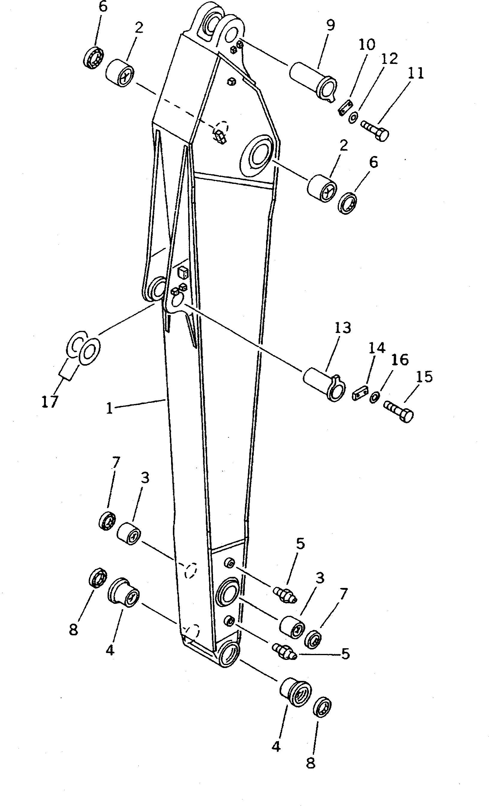 Схема запчастей Komatsu PC300-5C - УДЛИНН. РУКОЯТЬ¤ .M РАБОЧЕЕ ОБОРУДОВАНИЕ