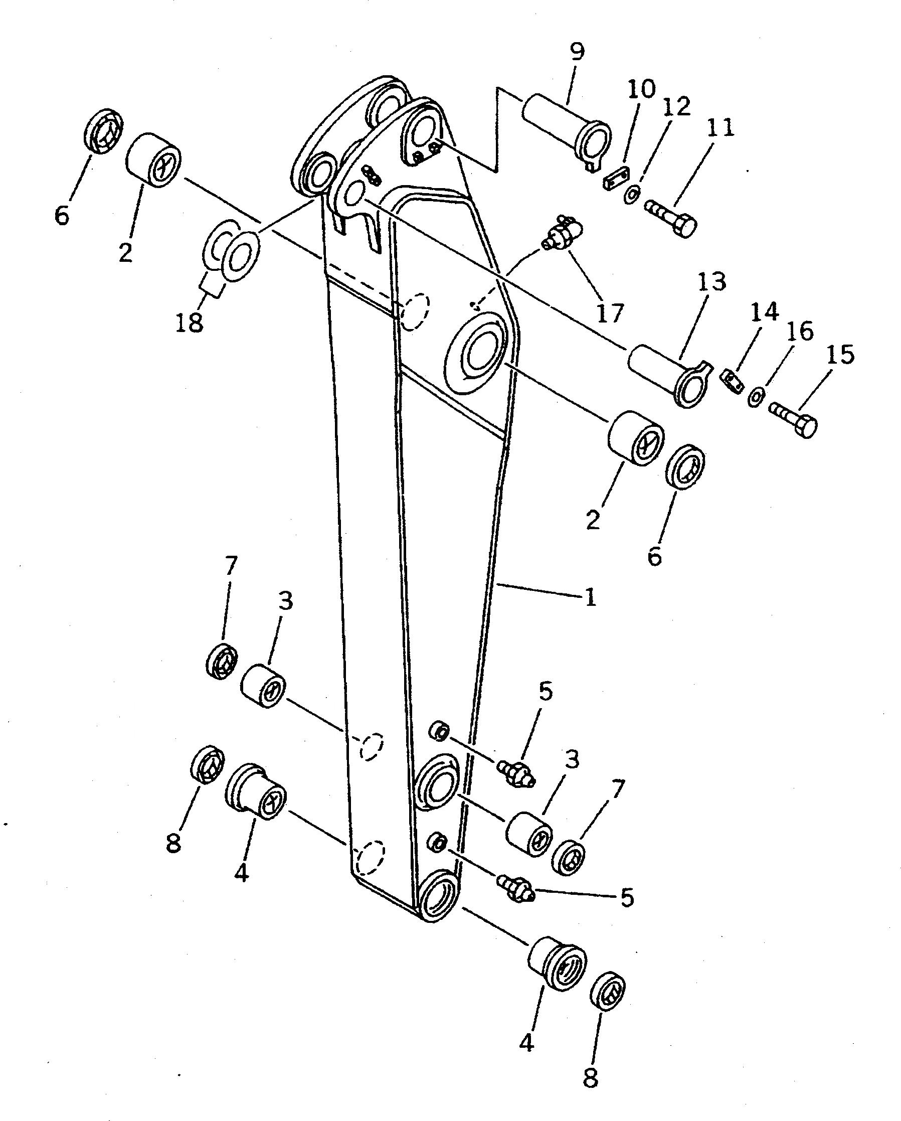 Схема запчастей Komatsu PC300-5C - КОРОТК. РУКОЯТЬ¤ .M РАБОЧЕЕ ОБОРУДОВАНИЕ