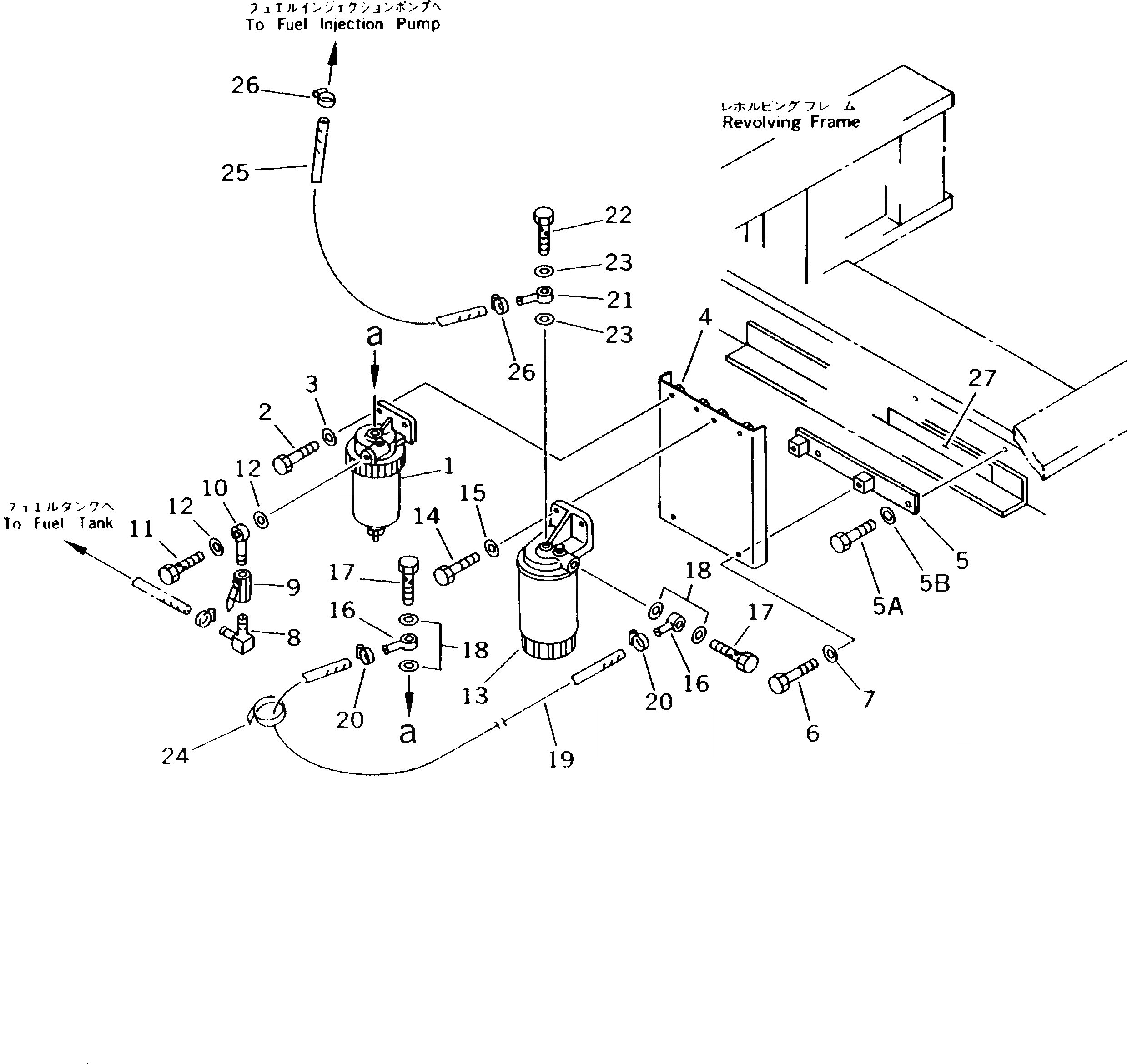 Схема запчастей Komatsu PC300-5K - ВОДООТДЕЛИТЕЛЬ¤ ТОПЛИВН. ПРЕФИЛЬТР И ТРУБЫ КОМПОНЕНТЫ ДВИГАТЕЛЯ И ЭЛЕКТРИКА