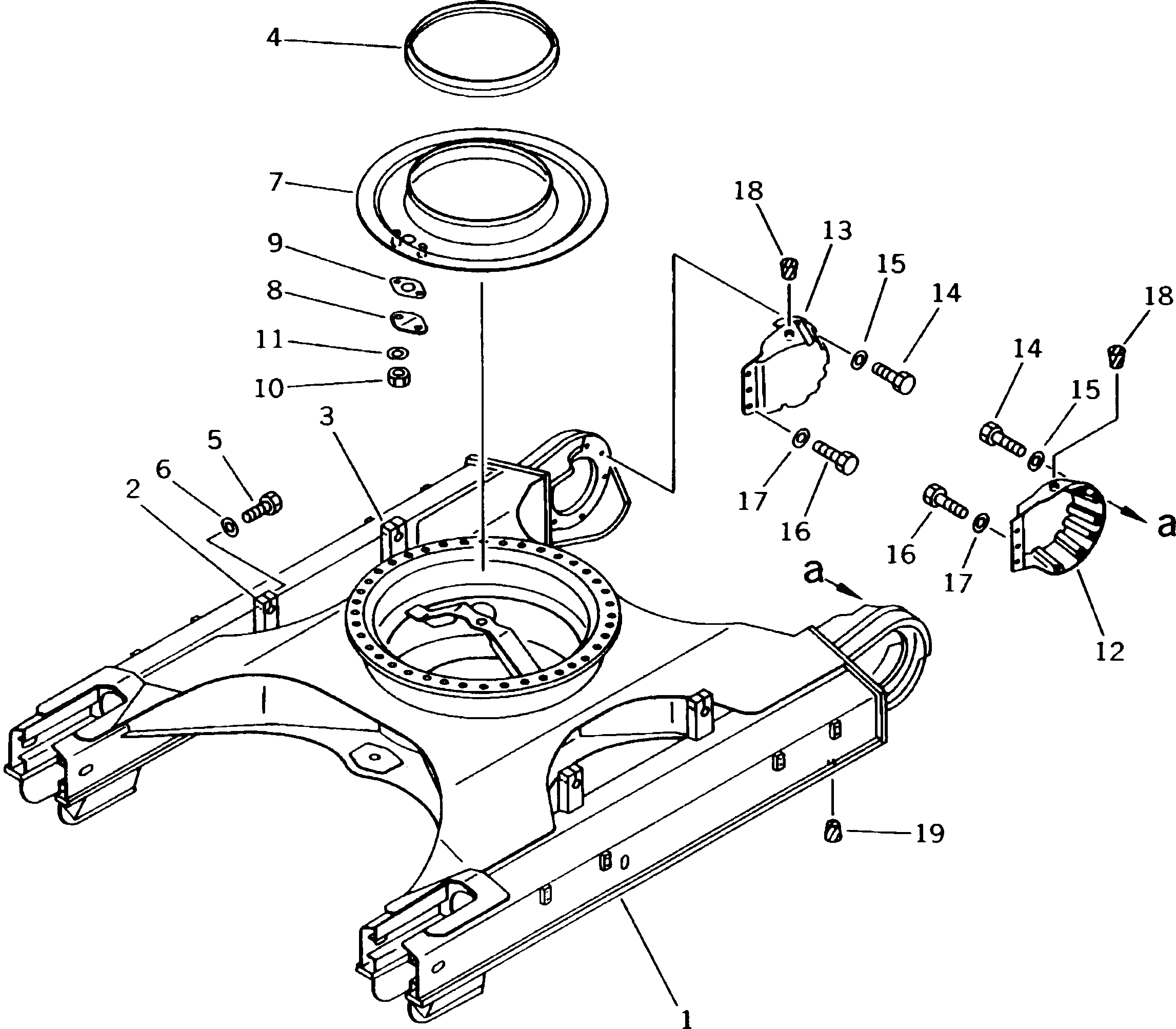 Схема запчастей Komatsu PC300-5K - ГУСЕНИЧНАЯ РАМА ХОДОВАЯ