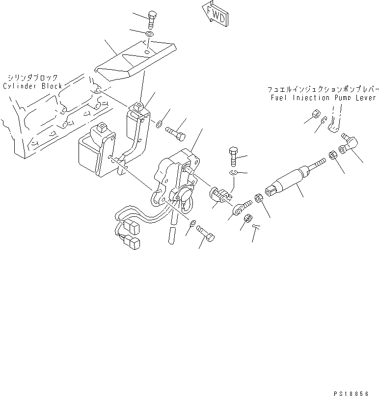 Схема запчастей Komatsu PC300-5K - МЕХАНИЗМ УПРАВЛ-Я ПОДАЧЕЙ ТОПЛИВА СИСТЕМА УПРАВЛЕНИЯ И ОСНОВНАЯ РАМА