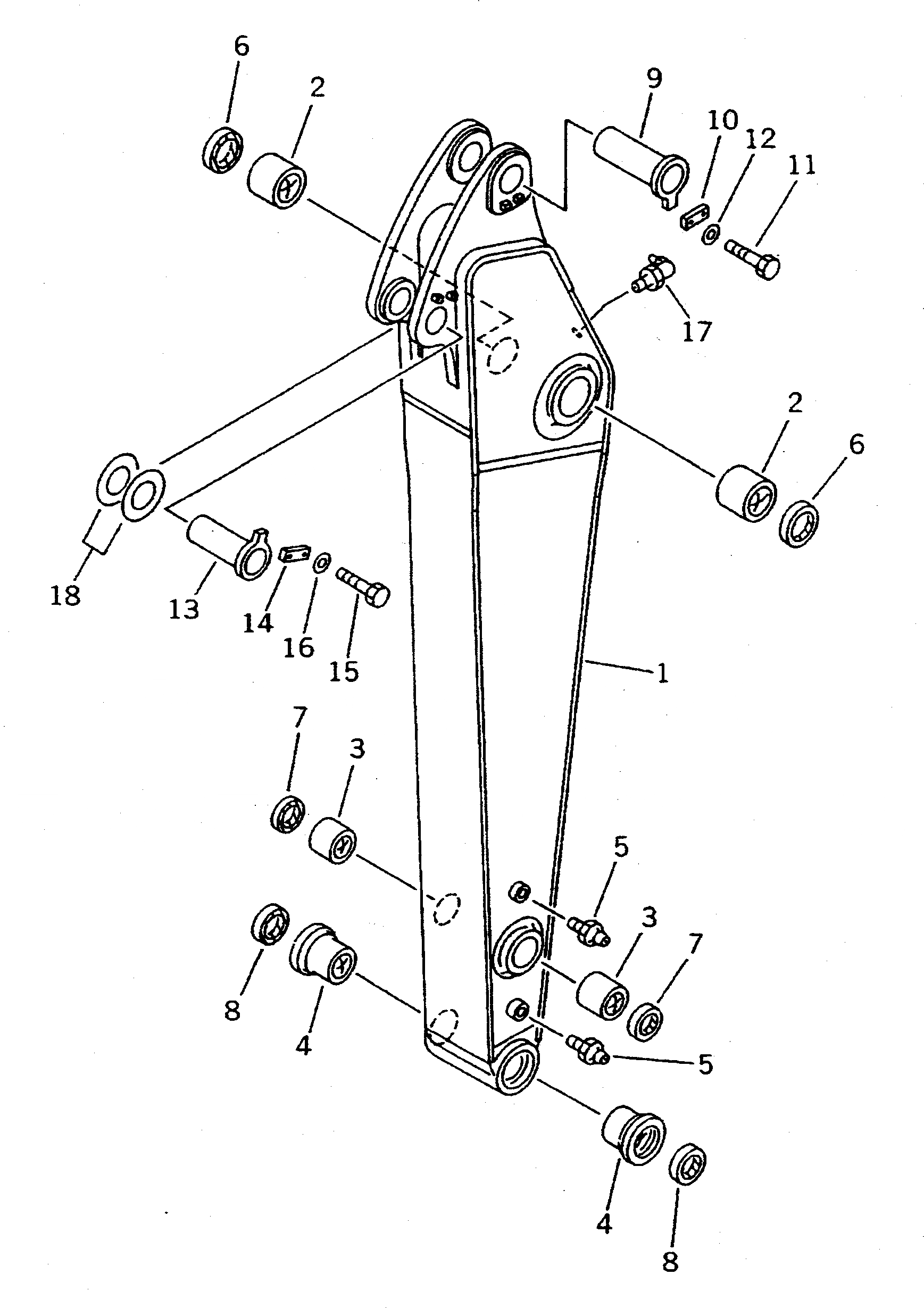 Схема запчастей Komatsu PC300-5K - КОРОТК. РУКОЯТЬ¤ .M РАБОЧЕЕ ОБОРУДОВАНИЕ