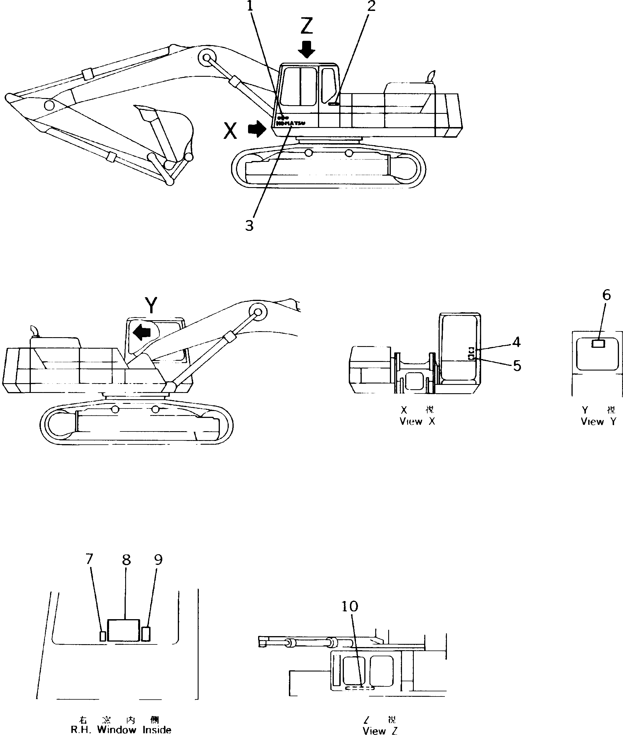 Схема запчастей Komatsu PC300-5K - МАРКИРОВКА (КАБИНА ) (ФРАНЦИЯ)(№K-K) МАРКИРОВКА¤ ИНСТРУМЕНТ И РЕМКОМПЛЕКТЫ