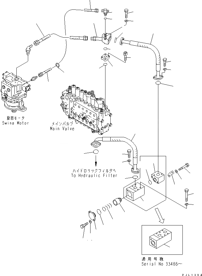 Схема запчастей Komatsu PC300-6 - ВОЗВРАТНАЯ ЛИНИЯ(№-) ГИДРАВЛИКА