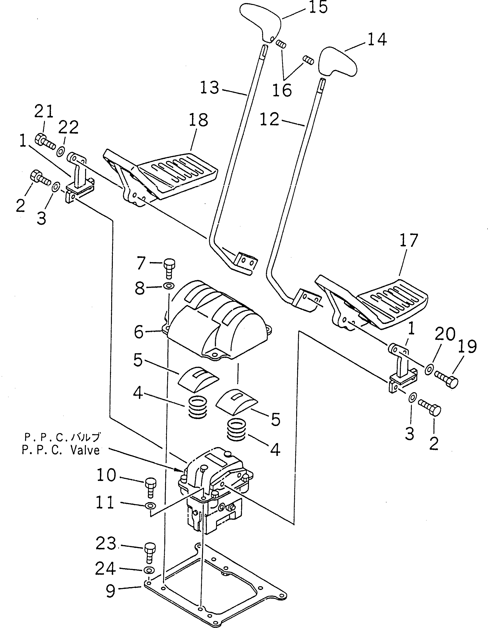 Схема запчастей Komatsu PC300-6 - РЫЧАН УПРАВЛ-Я ХОДОМ ( АКТУАТОР)(№-7) КАБИНА ОПЕРАТОРА И СИСТЕМА УПРАВЛЕНИЯ