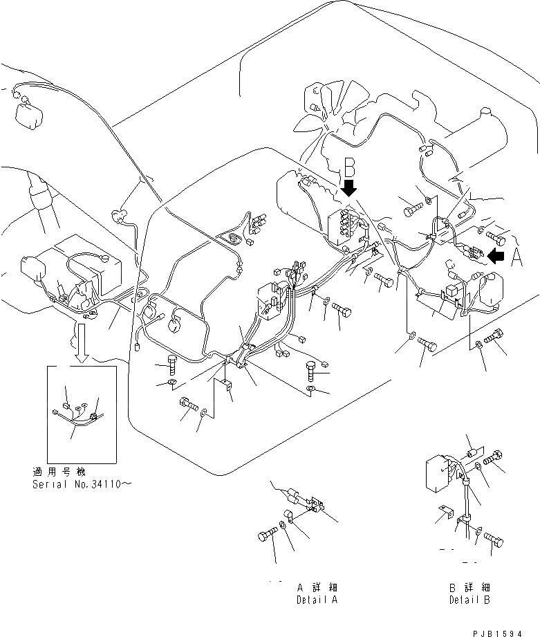 Схема запчастей Komatsu PC300-6 - ЭЛЕКТРОПРОВОДКА (ОСНОВН. Э/ПРОВОДКА) ЭЛЕКТРИКА