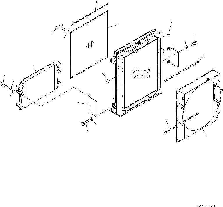 Схема запчастей Komatsu PC300-7 - ОХЛАЖД-Е (ПОСЛЕОХЛАДИТЕЛЬ) (БЕЗ КОНДИЦ. ВОЗДУХА) СИСТЕМА ОХЛАЖДЕНИЯ