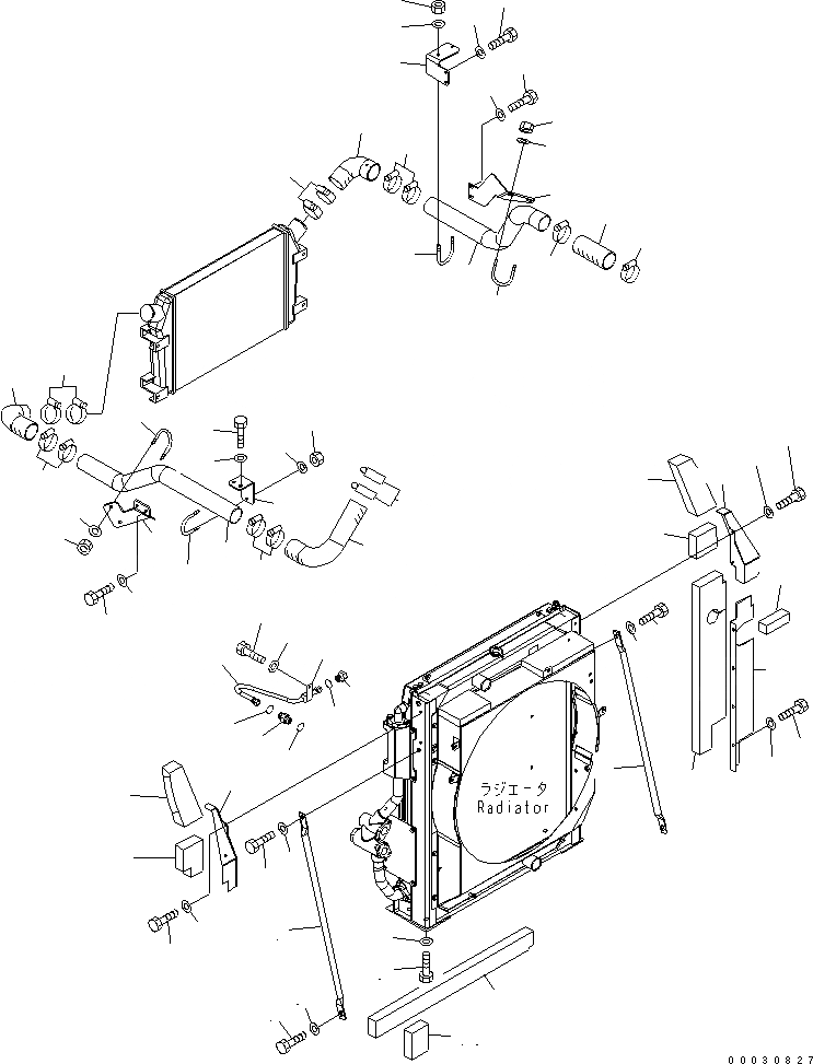 Схема запчастей Komatsu PC300-7 - ОХЛАЖД-Е (ПОСЛЕОХЛАДИТЕЛЬ ТРУБЫ И ВОЗД. ЛИНИЯ ОХЛАЖДЕНИЯ)(№-7) СИСТЕМА ОХЛАЖДЕНИЯ