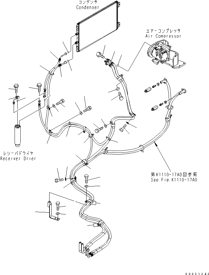 Схема запчастей Komatsu PC300-7 - КОНДИЦ. ВОЗДУХА (ШЛАНГИ) (МОРОЗОУСТОЙЧИВ. СПЕЦИФ-Я)(№78-) КАБИНА ОПЕРАТОРА И СИСТЕМА УПРАВЛЕНИЯ