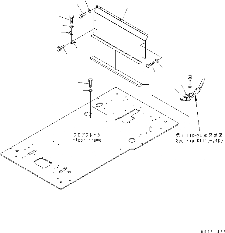 Схема запчастей Komatsu PC300-7 - ОСНОВН. КОНСТРУКЦИЯ (КАБИНА) (ПЕРЕГОРОДКА.) (БЕЗ КОНДИЦ. ВОЗДУХА)(№-) КАБИНА ОПЕРАТОРА И СИСТЕМА УПРАВЛЕНИЯ