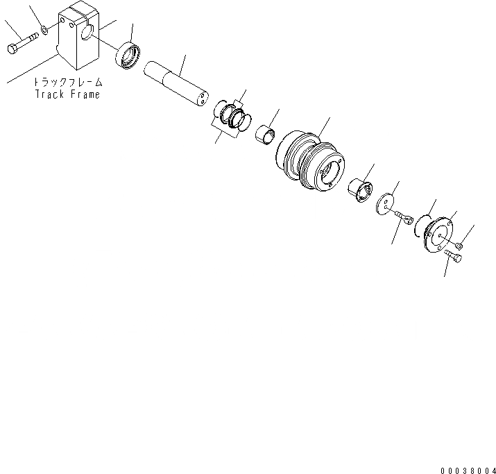 Схема запчастей Komatsu PC300-7 - ПОДДЕРЖИВАЮЩИЙ КАТОК(№9-) ХОДОВАЯ