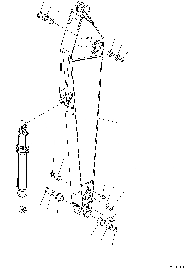 Схема запчастей Komatsu PC300-7 - РУКОЯТЬ (.M)(№-8) РАБОЧЕЕ ОБОРУДОВАНИЕ