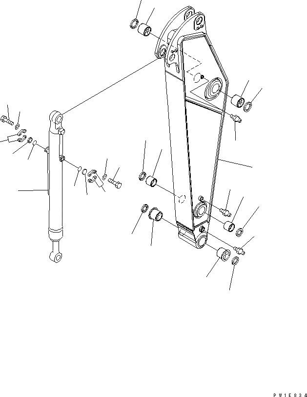 Схема запчастей Komatsu PC300-7 - РУКОЯТЬ (.M) (ДЛЯ COMPONENT) (СИСТЕМА СМАЗКИ 100 ЧАС.)(№-7) РАБОЧЕЕ ОБОРУДОВАНИЕ