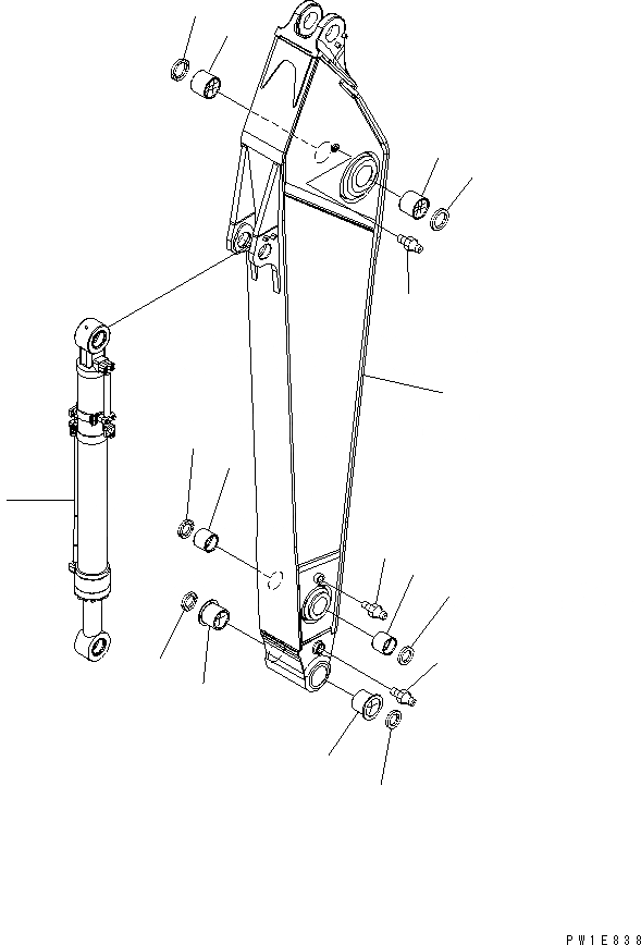 Схема запчастей Komatsu PC300-7 - РУКОЯТЬ (.M) ( ЧАС. СИСТ. СМАЗКИ ТИП) РАБОЧЕЕ ОБОРУДОВАНИЕ