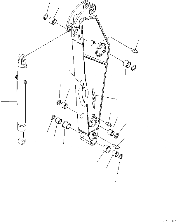 Схема запчастей Komatsu PC300-7 - РУКОЯТЬ (.M) ( ЧАС. СИСТЕМА СМАЗКИ)(№-) РАБОЧЕЕ ОБОРУДОВАНИЕ