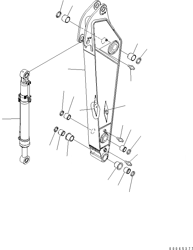 Схема запчастей Komatsu PC300-7 - РУКОЯТЬ (.M) ( ЧАС. СИСТ. СМАЗКИ ТИП) (ДЛЯ ЮЖН. АФРИКИ) РАБОЧЕЕ ОБОРУДОВАНИЕ