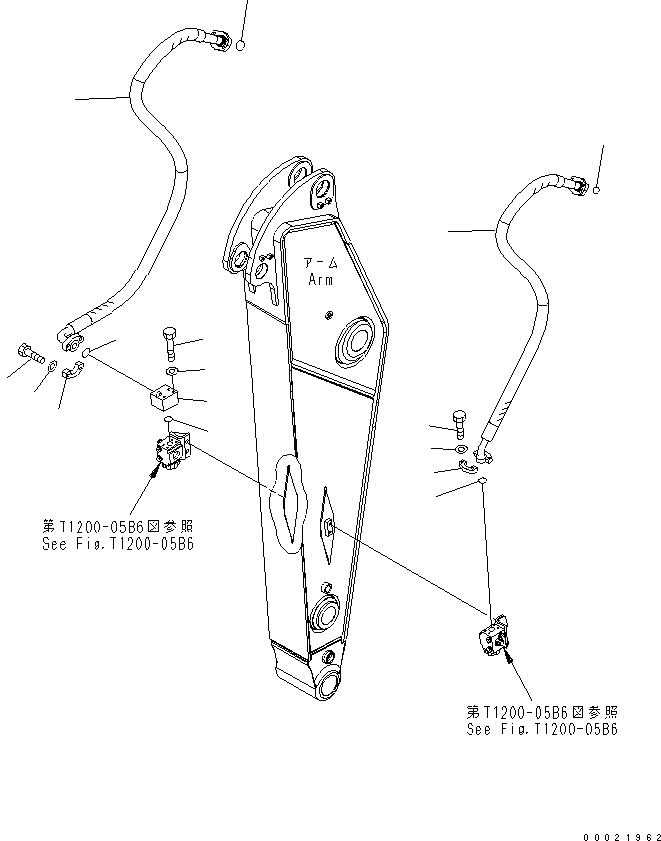 Схема запчастей Komatsu PC300-7 - РУКОЯТЬ (.M) (ДОПОЛН. ГИДРОЛИНИЯ) РАБОЧЕЕ ОБОРУДОВАНИЕ