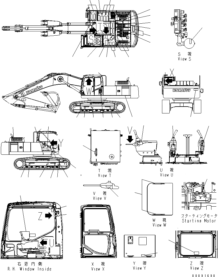 Схема запчастей Komatsu PC300-7 - ТАБЛИЧКИ (ИСПАНИЯ)(№9-) МАРКИРОВКА