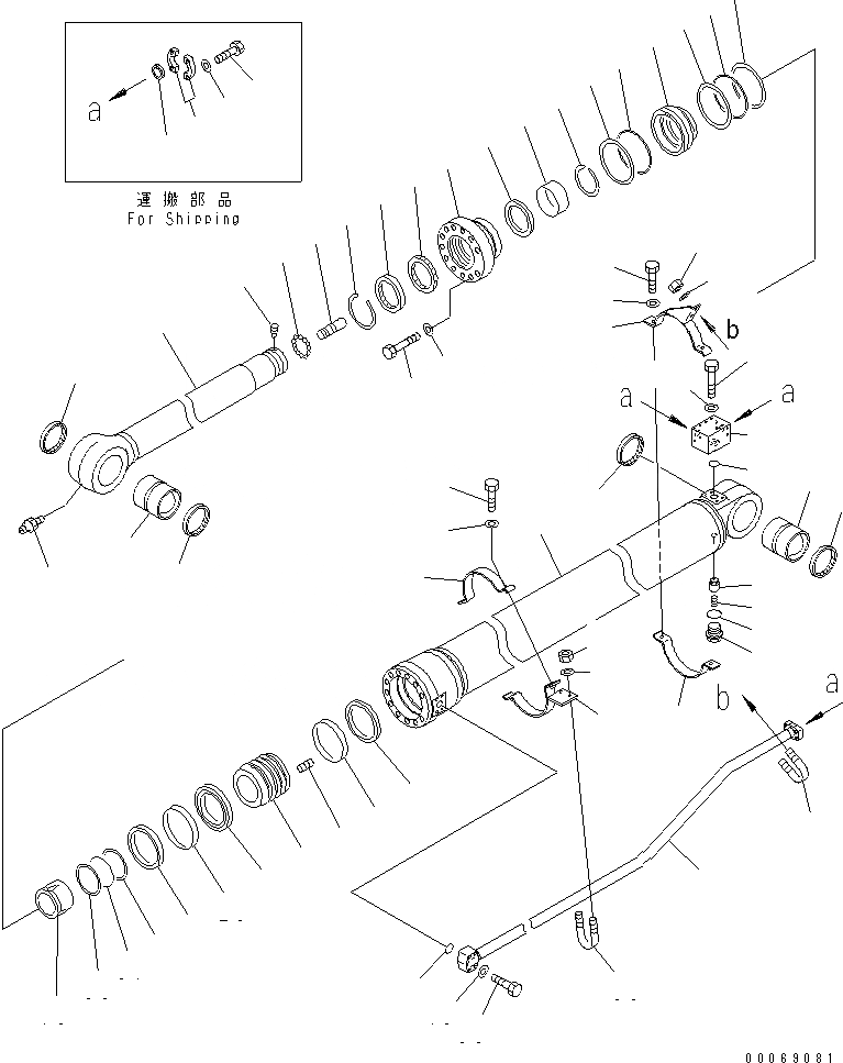 Схема запчастей Komatsu PC300-7 - ЦИЛИНДР РУКОЯТИ(ДЛЯ СИСТЕМА СМАЗКИ 100 ЧАС.)(№-) ОСНОВН. КОМПОНЕНТЫ И РЕМКОМПЛЕКТЫ