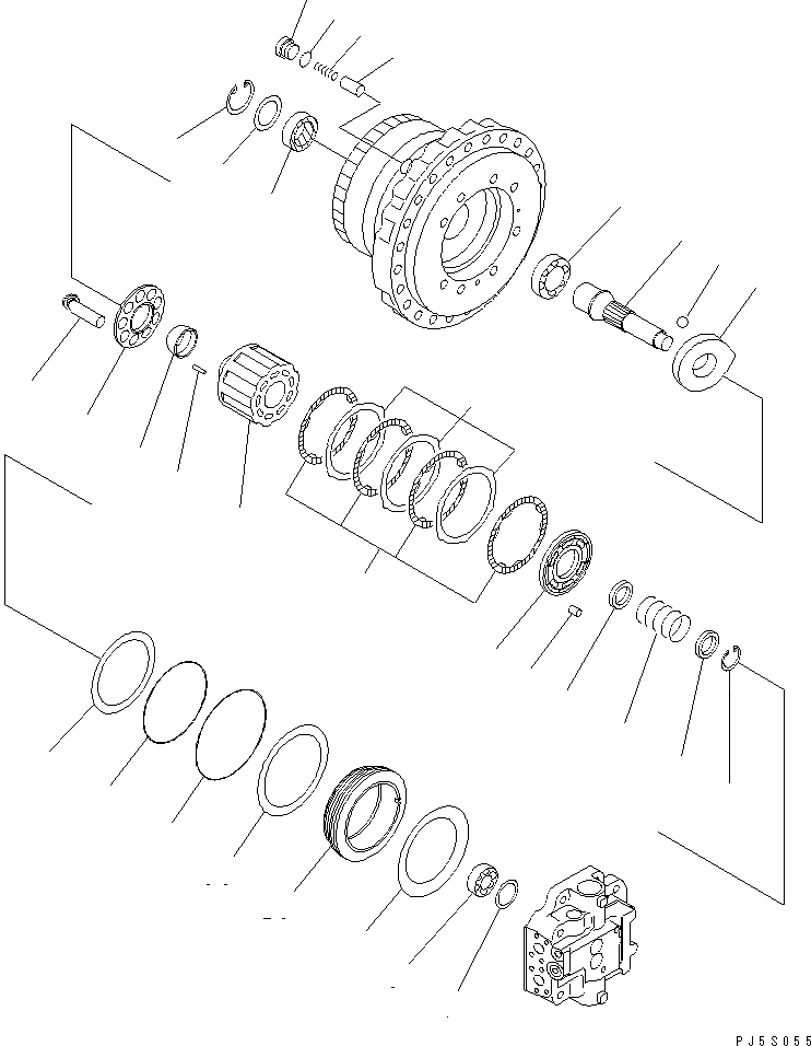Схема запчастей Komatsu PC300-7 - МОТОР ХОДА (/) ОСНОВН. КОМПОНЕНТЫ И РЕМКОМПЛЕКТЫ