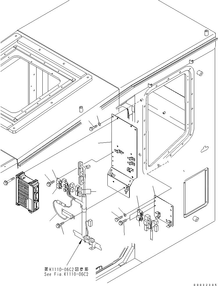 Схема запчастей Komatsu PC300-7 - КАБИНА (ПАНЕЛЬ)(№7-) КАБИНА ОПЕРАТОРА И СИСТЕМА УПРАВЛЕНИЯ