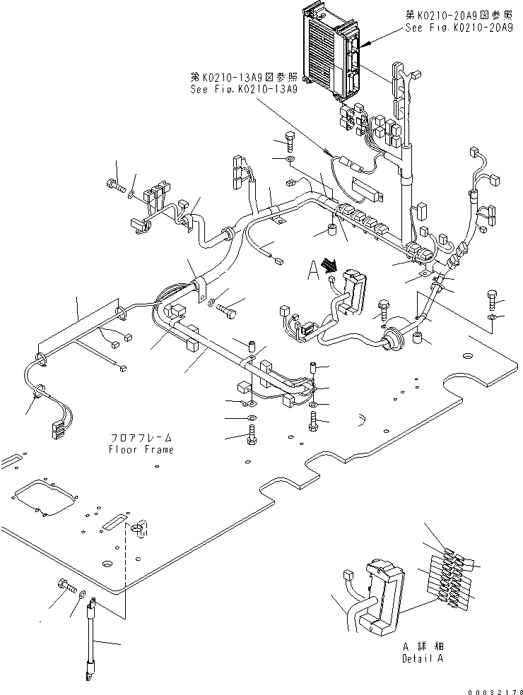 Схема запчастей Komatsu PC300-7 - ОСНОВН. КОНСТРУКЦИЯ (ЭЛЕКТР.)(№7-) КАБИНА ОПЕРАТОРА И СИСТЕМА УПРАВЛЕНИЯ