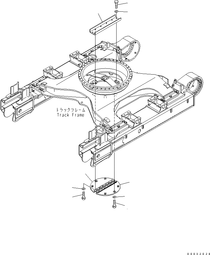 Схема запчастей Komatsu PC300-7 - НИЖН. КРЫШКА (ДЛЯ ГУСЕНИЧН. РАМЫ)(№7-) ХОДОВАЯ