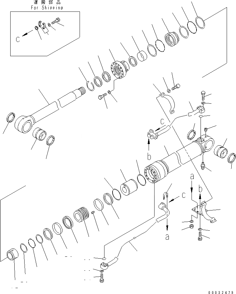 Схема запчастей Komatsu PC300-7 - ЦИЛИНДР СТРЕЛЫ(ДЛЯ KAL)(№7-) ОСНОВН. КОМПОНЕНТЫ И РЕМКОМПЛЕКТЫ