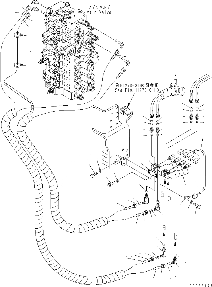 Схема запчастей Komatsu PC300-7E0 - ОСНОВН. ЛИНИЯ PPC (БЛОК) ( АКТУАТОР) ГИДРАВЛИКА