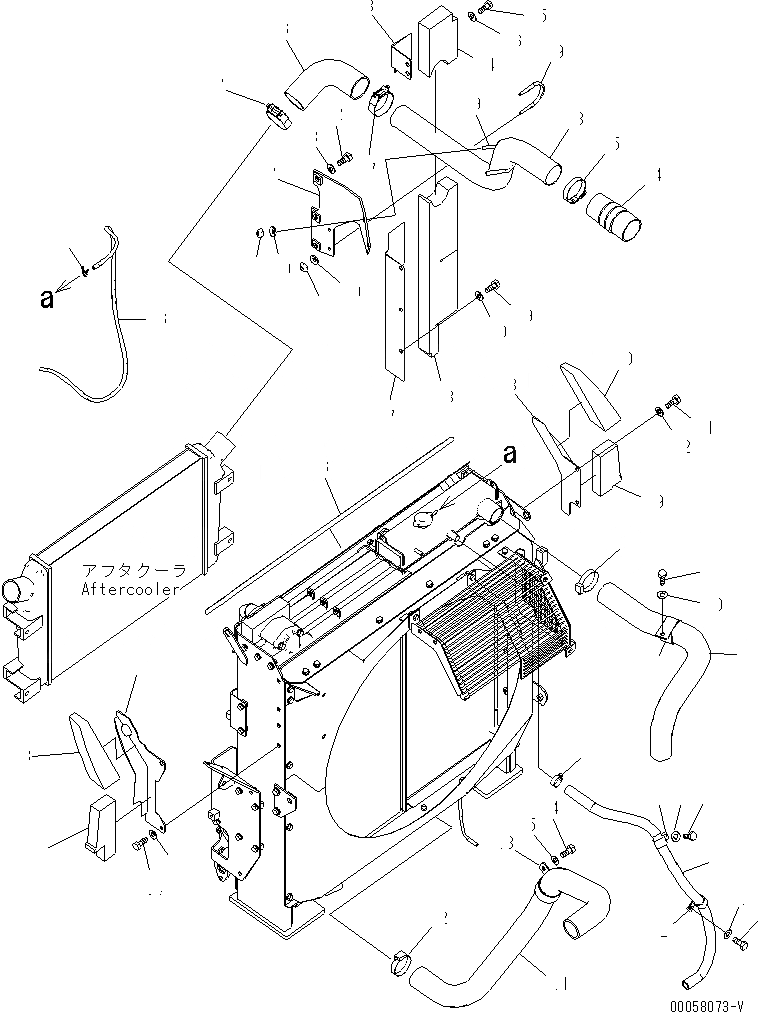 Схема запчастей Komatsu PC300-8 - ОХЛАЖД-Е (СИСТЕМА ТРУБ РАДИАТОРА)(№-) СИСТЕМА ОХЛАЖДЕНИЯ