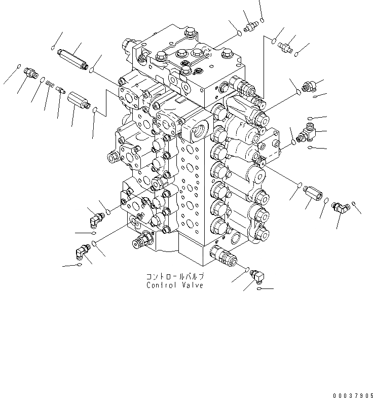 Схема запчастей Komatsu PC300-8 - ОСНОВН. КЛАПАН (СОЕДИНИТЕЛЬН. ЧАСТИ) (/)(№-) ГИДРАВЛИКА