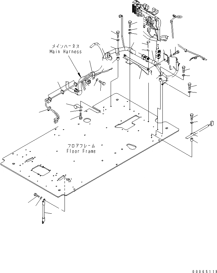 Схема запчастей Komatsu PC300-8 - КАБИНА (ПОЛ) (Э/ПРОВОДКА КРЕПЛЕНИЕ И EARTH)(№-) КАБИНА ОПЕРАТОРА И СИСТЕМА УПРАВЛЕНИЯ