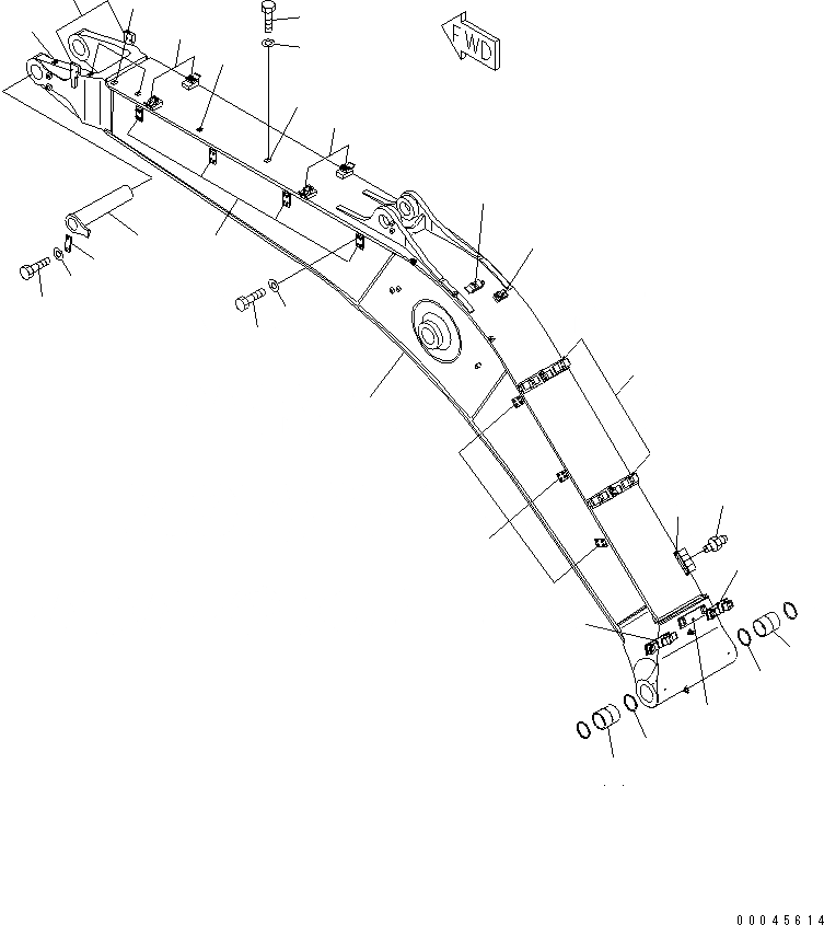 Схема запчастей Komatsu PC300-8 - СТРЕЛА (СТРЕЛА И ВЕРХН. ПАЛЕЦ) ( ЧАС. СИСТ. СМАЗКИ ТИП) (АВСТРАЛИЯ СПЕЦ-Я.)(№-) РАБОЧЕЕ ОБОРУДОВАНИЕ