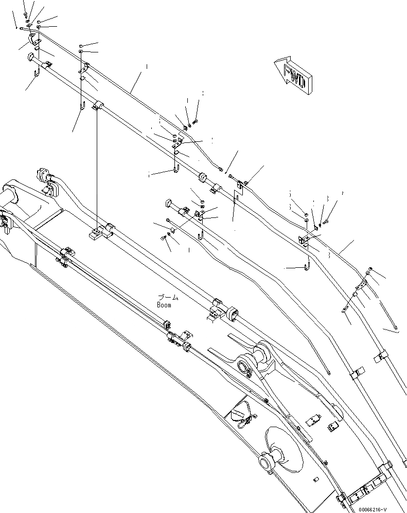Схема запчастей Komatsu PC300-8 - СТРЕЛА (БЫСТРОСЪЕМН. МЕХ-М ЛИНИЯ) (/) (ДЛЯ KAL)(№-) РАБОЧЕЕ ОБОРУДОВАНИЕ