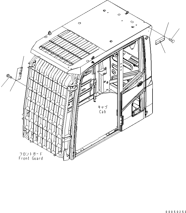 Схема запчастей Komatsu PC300-8 - ПРЕДУПРЕЖДАЮЩ. МАРКИРОВКА (TOP И ФРОНТАЛЬНАЯ ЗАЩИТА) (ИНДОНЕЗИЯ)(№-) МАРКИРОВКА