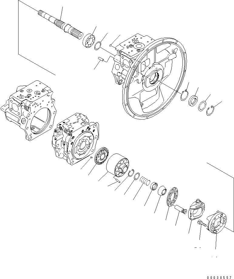 Схема запчастей Komatsu PC300-8 - ОСНОВН. НАСОС (/)(№-) ОСНОВН. КОМПОНЕНТЫ И РЕМКОМПЛЕКТЫ
