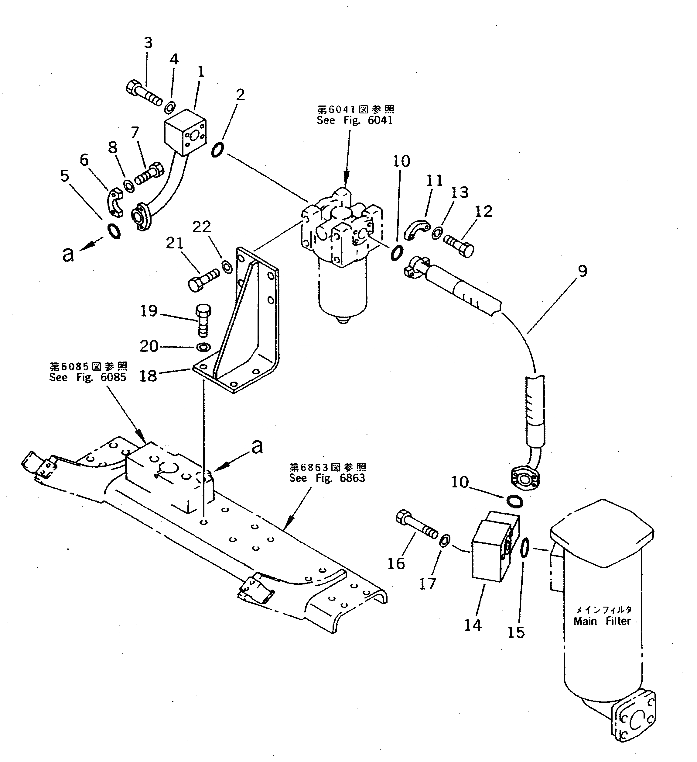 Схема запчастей Komatsu PC300HD-5K - ДОПОЛН. ГИДРОЛИНИЯ (ВОЗВРАТ.) УПРАВЛ-Е РАБОЧИМ ОБОРУДОВАНИЕМ