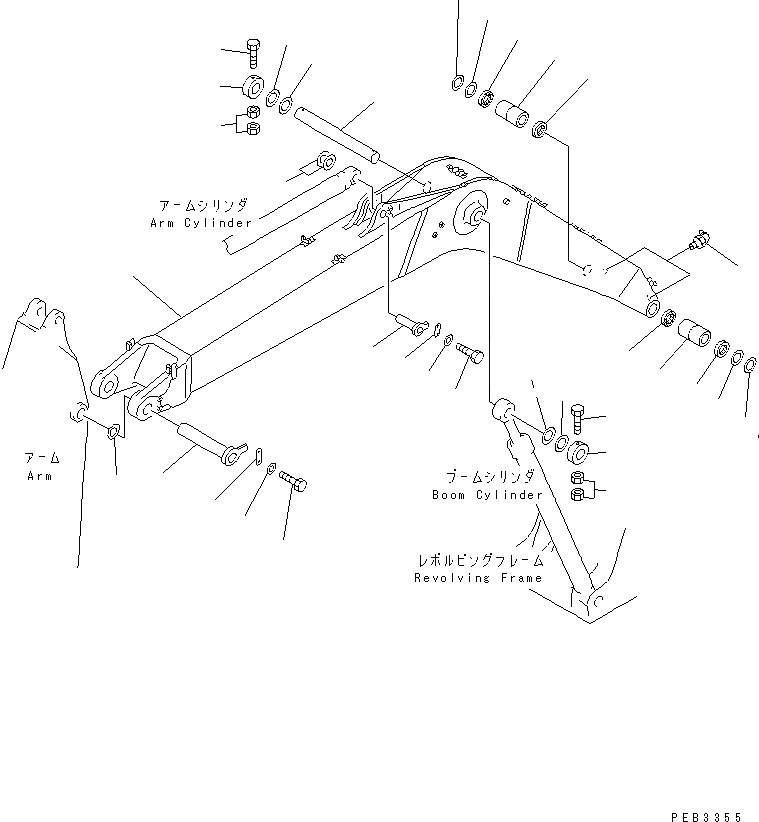 Схема запчастей Komatsu PC300HD-5K - СТРЕЛА РАБОЧЕЕ ОБОРУДОВАНИЕ (ЭКСКАВАТ.)
