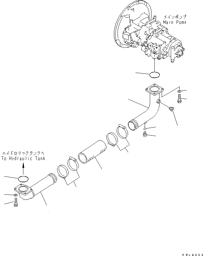 Схема запчастей Komatsu PC300LC-6 - ВСАСЫВАЮЩАЯ ЛИНИЯ(MIZUGURI СПЕЦ-Я.)(№9-) ГИДРАВЛИКА