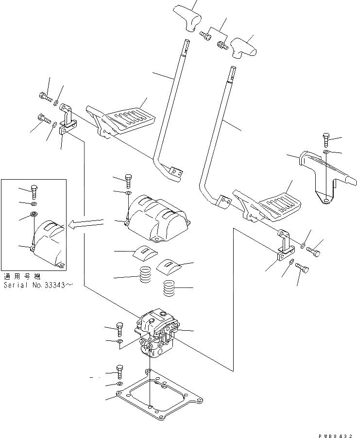 Схема запчастей Komatsu PC300LC-6 - ОСНОВН. КОНСТРУКЦИЯ (РЫЧАН УПРАВЛ-Я ХОДОМ) ( АКТУАТОР)(№-9) КАБИНА ОПЕРАТОРА И СИСТЕМА УПРАВЛЕНИЯ