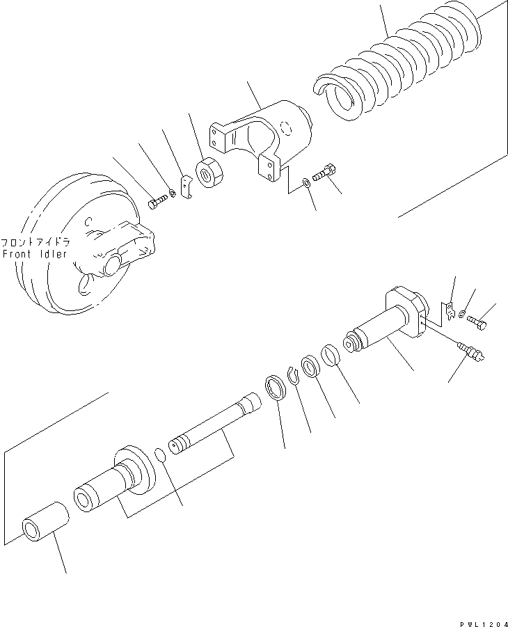 Схема запчастей Komatsu PC300LC-6Z - ОПОРНЫЙ ЭЛЕМЕНТ ЛЕНИВЦА(№-) ХОДОВАЯ