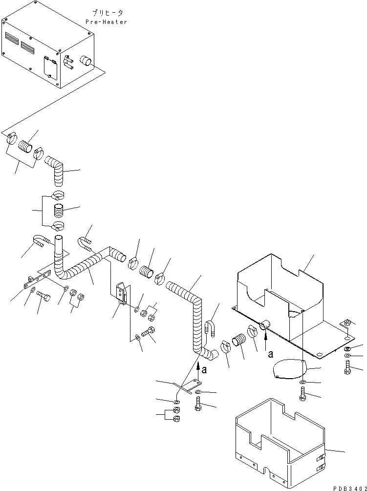 Схема запчастей Komatsu PC300LC-6Z - ПРЕДПУСК. ПОДОГРЕВ (ВОЗДУХОВОДЫ)(№9-) РАЗНОЕ