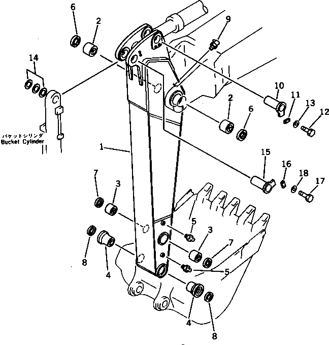 Схема запчастей Komatsu PC300LC-3 - КОРОТК. РУКОЯТЬ¤ MM РАБОЧЕЕ ОБОРУДОВАНИЕ