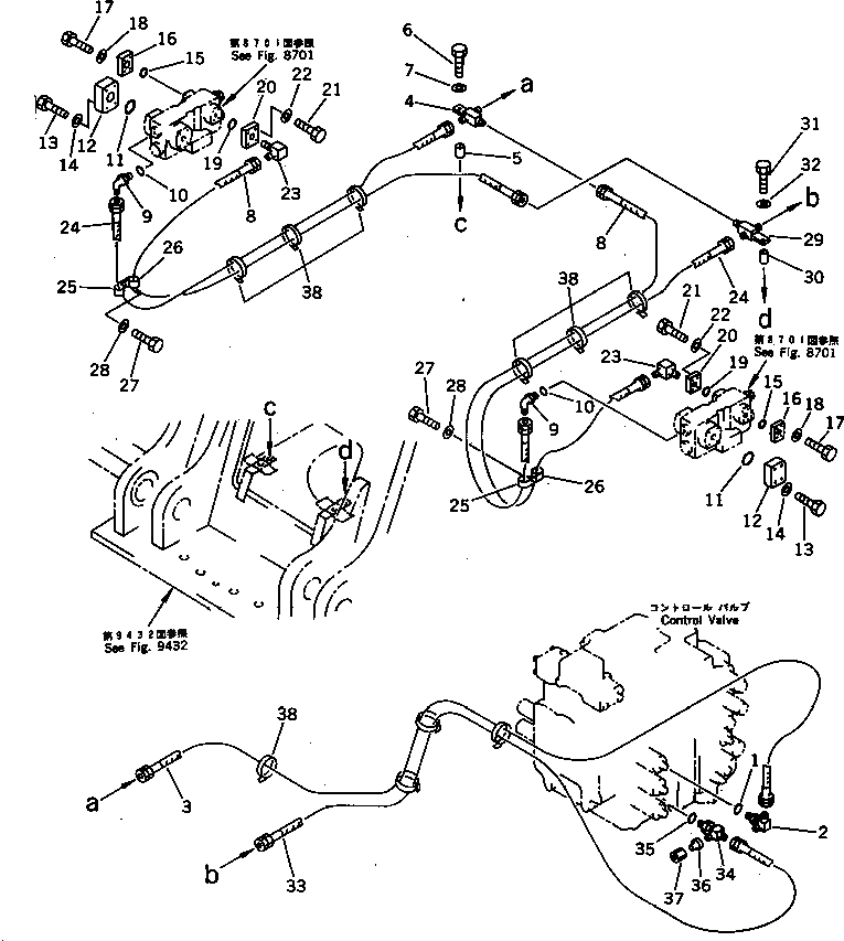 Схема запчастей Komatsu PC300LC-3 - ЛИНИЯ ЗАКРЫВАЮЩЕГО КЛАПАНА (ДЛЯ ЦИЛИНДРА СТРЕЛЫ) ОПЦИОННЫЕ КОМПОНЕНТЫ