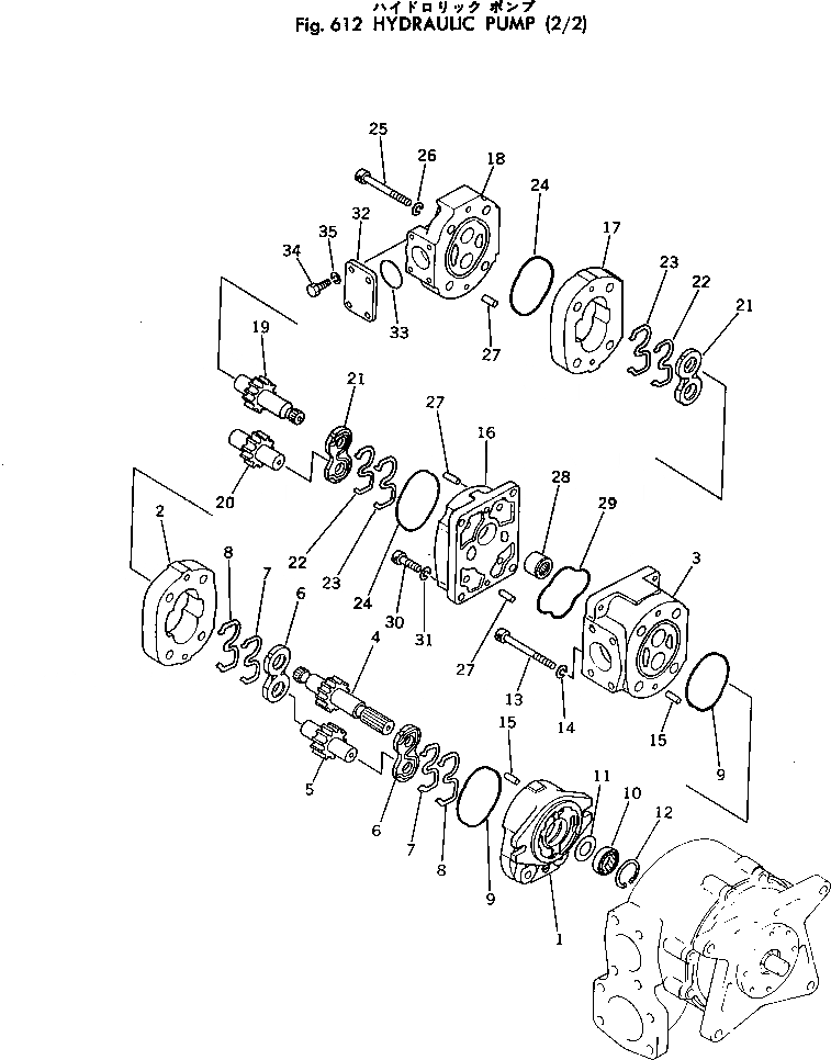 Схема запчастей Komatsu PC300LC-2 - ГИДР. НАСОС. (/) УПРАВЛ-Е РАБОЧИМ ОБОРУДОВАНИЕМ