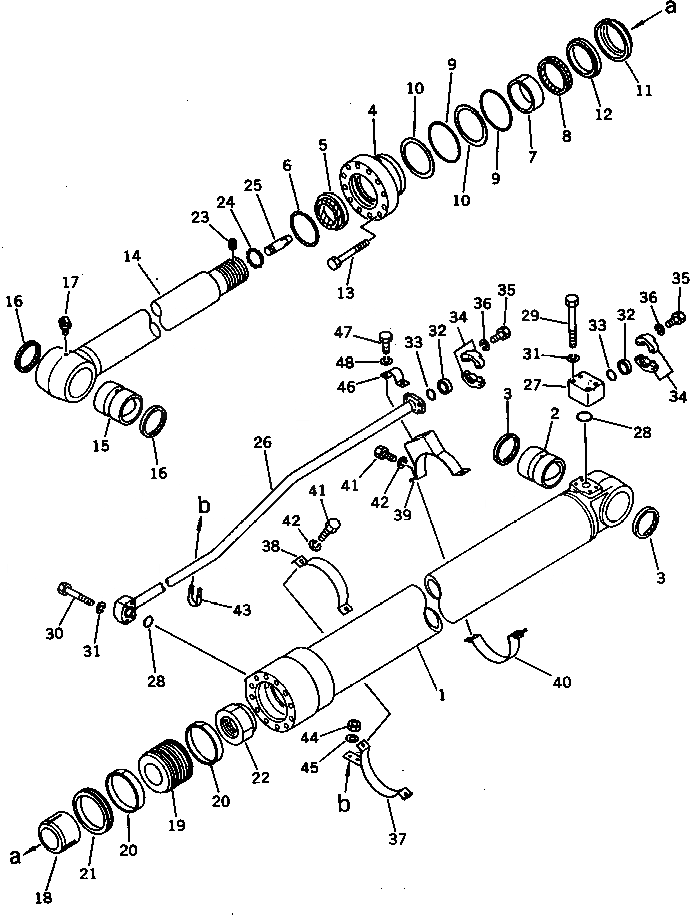 Схема запчастей Komatsu PC300LC-3 - ЦИЛИНДР РУКОЯТИ УПРАВЛ-Е РАБОЧИМ ОБОРУДОВАНИЕМ