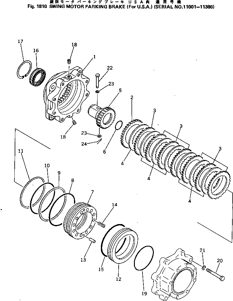 Схема запчастей Komatsu PC300LC-2 - МОТОР ПОВОРОТА СТОЯНОЧНЫЙ ТОРМОЗ (ДЛЯ США)(№-8) ОПЦИОННЫЕ КОМПОНЕНТЫ (СПЕЦ. APPLICATION ЧАСТИ)
